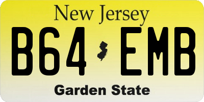 NJ license plate B64EMB