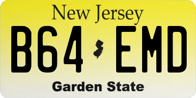 NJ license plate B64EMD