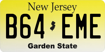 NJ license plate B64EME