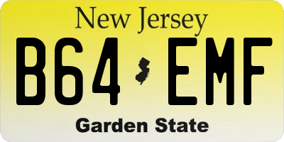 NJ license plate B64EMF