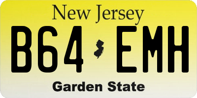 NJ license plate B64EMH