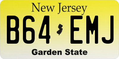 NJ license plate B64EMJ