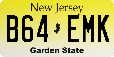 NJ license plate B64EMK
