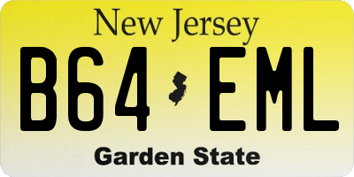 NJ license plate B64EML