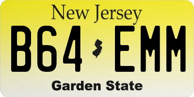 NJ license plate B64EMM