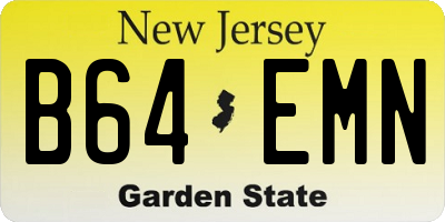 NJ license plate B64EMN