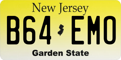 NJ license plate B64EMO