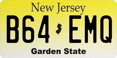 NJ license plate B64EMQ