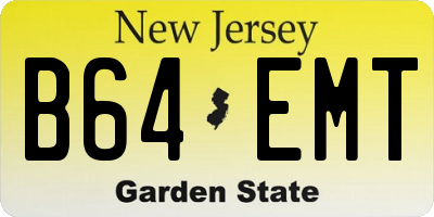 NJ license plate B64EMT