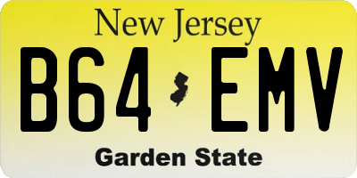NJ license plate B64EMV
