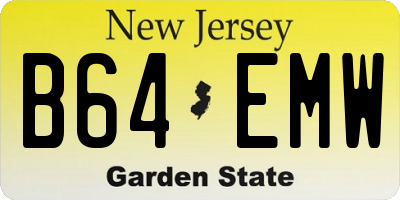 NJ license plate B64EMW