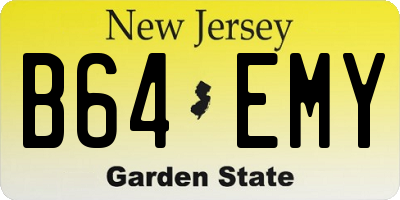 NJ license plate B64EMY