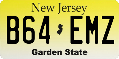 NJ license plate B64EMZ