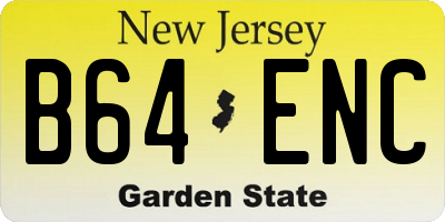 NJ license plate B64ENC