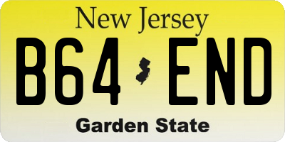 NJ license plate B64END