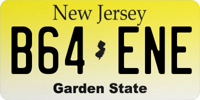 NJ license plate B64ENE