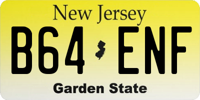 NJ license plate B64ENF