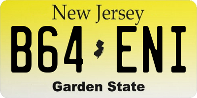 NJ license plate B64ENI