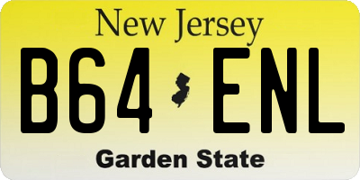 NJ license plate B64ENL