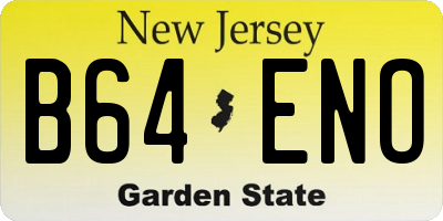 NJ license plate B64ENO