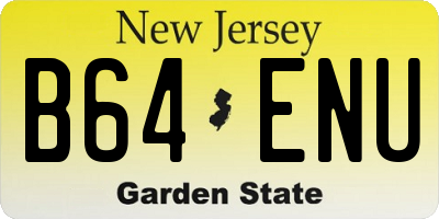 NJ license plate B64ENU