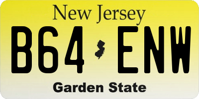 NJ license plate B64ENW