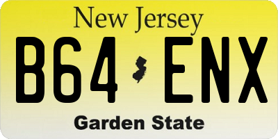 NJ license plate B64ENX