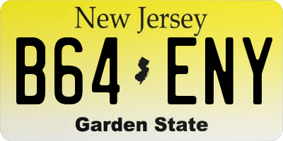NJ license plate B64ENY