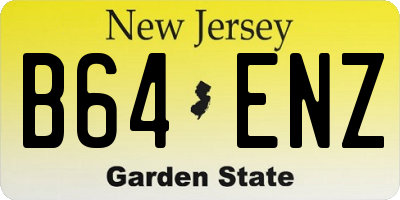 NJ license plate B64ENZ