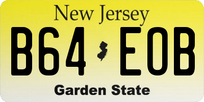 NJ license plate B64EOB