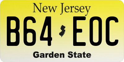NJ license plate B64EOC