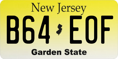 NJ license plate B64EOF
