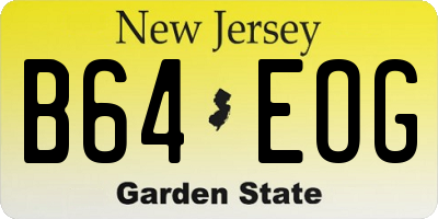 NJ license plate B64EOG