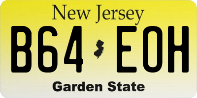 NJ license plate B64EOH