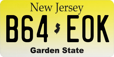 NJ license plate B64EOK