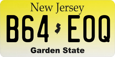 NJ license plate B64EOQ