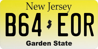 NJ license plate B64EOR