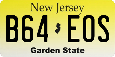 NJ license plate B64EOS