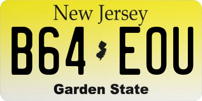 NJ license plate B64EOU