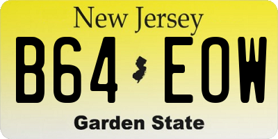 NJ license plate B64EOW