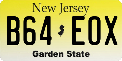 NJ license plate B64EOX