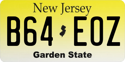 NJ license plate B64EOZ