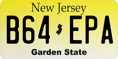 NJ license plate B64EPA