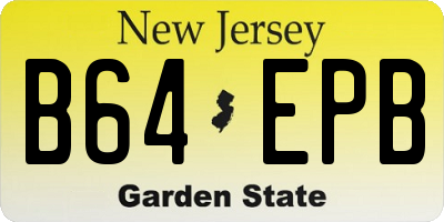 NJ license plate B64EPB