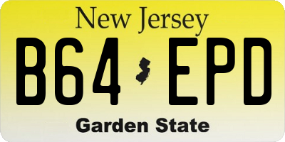 NJ license plate B64EPD