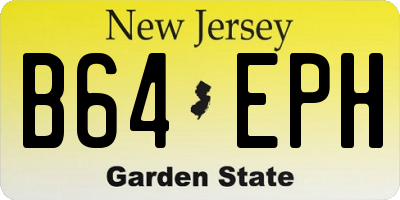 NJ license plate B64EPH
