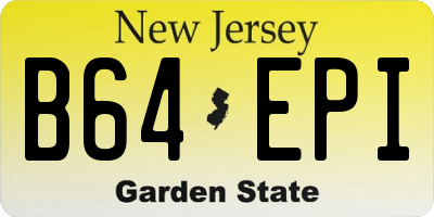 NJ license plate B64EPI