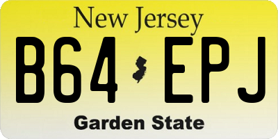 NJ license plate B64EPJ