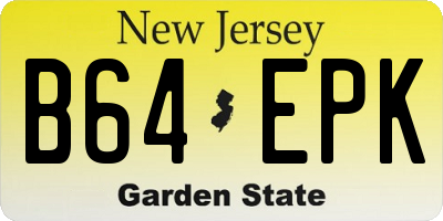 NJ license plate B64EPK