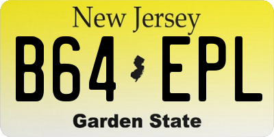 NJ license plate B64EPL